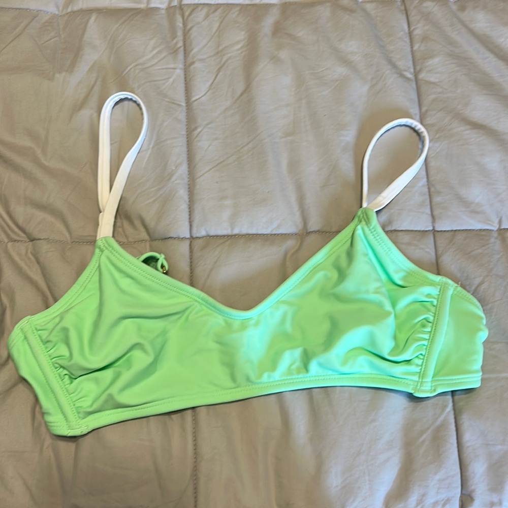 green and white bikini top